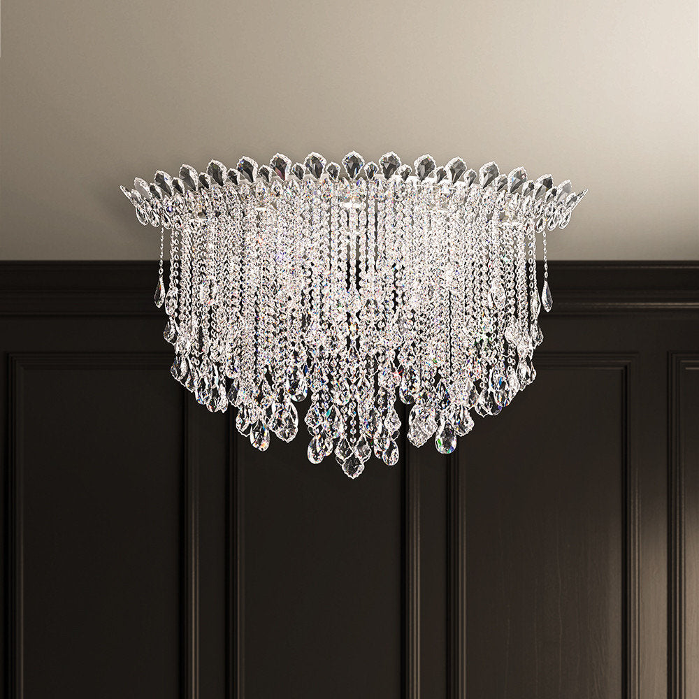 Schonbek Tr4802N-401H 8 Light Crystal Semi-Flush, Polished Stainless SteelBy Schonbek