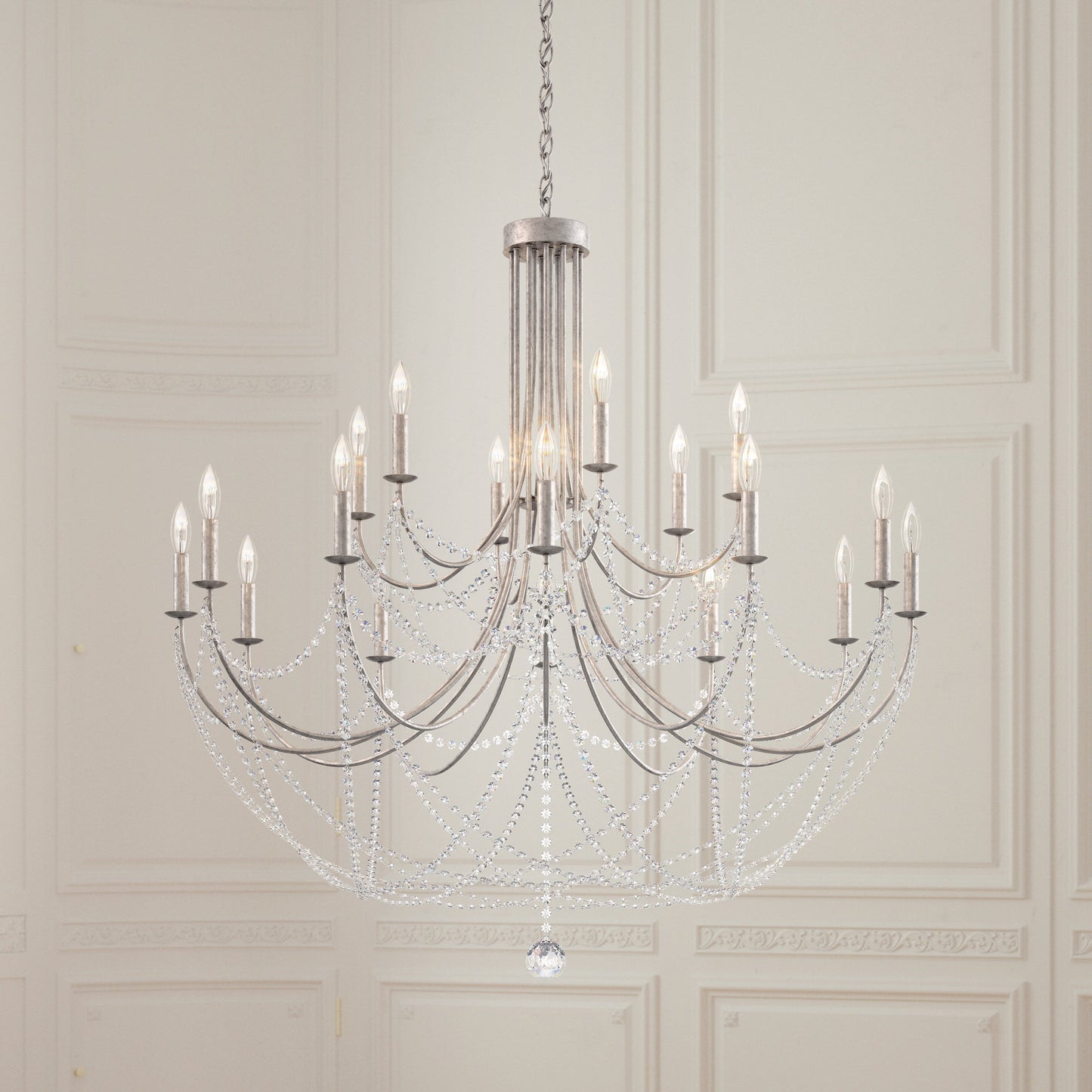 Schonbek Rj1018N-48H 18 Light Crystal Chandelier, Antique SilverBy Schonbek