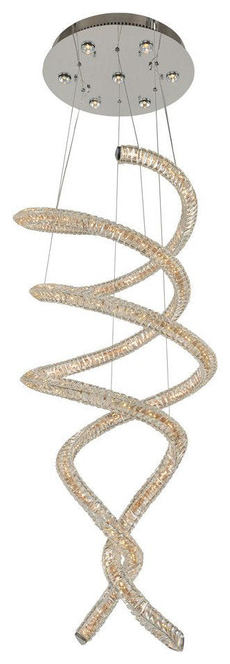 Allegri Ravina 24" Convertible LED Chandelier to Flush Mount, ChromeBy Allegri Crystal by Kalco Lighting