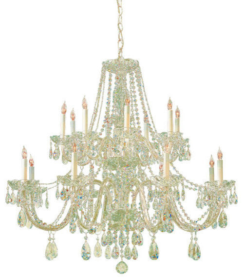 Traditional Crystal 16 Light Spectra Crystal Polished Brass ChandelierBy Crystorama Lighting