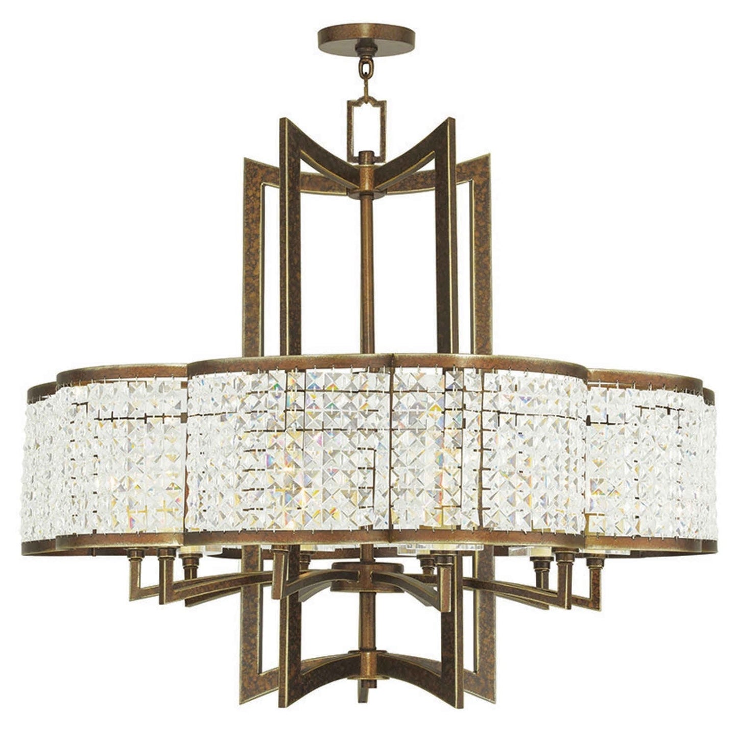 Grammercy Hand Painted Palacial Bronze 34-Inch Ten-Light Pendant