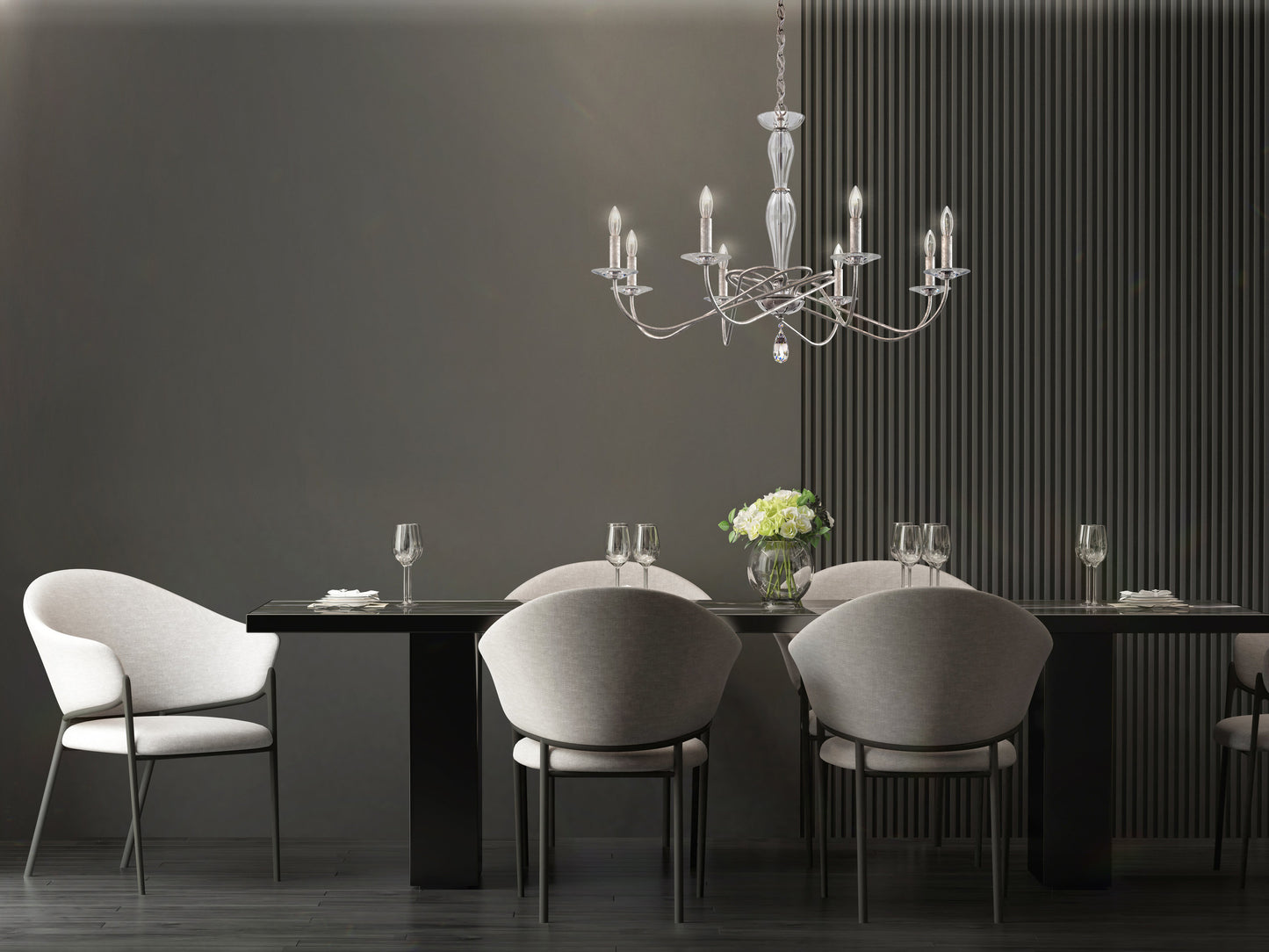 Schonbek Vx1008N-800H 8 Light Crystal Chandelier, Corten SteelBy Schonbek