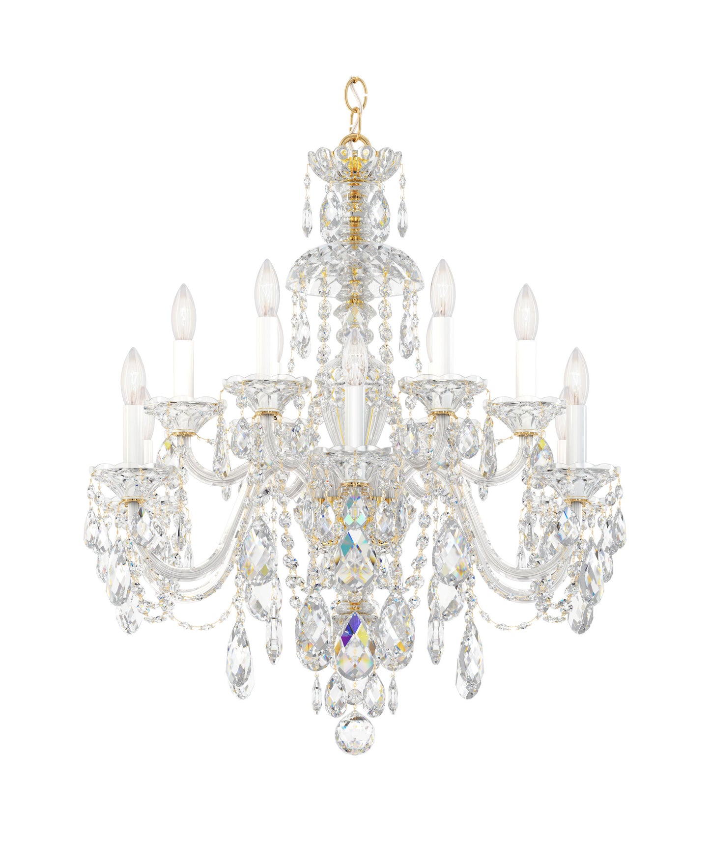 Schonbek 3601-211S, 12 Light Crystal Chandelier In AureliaBy Schonbek