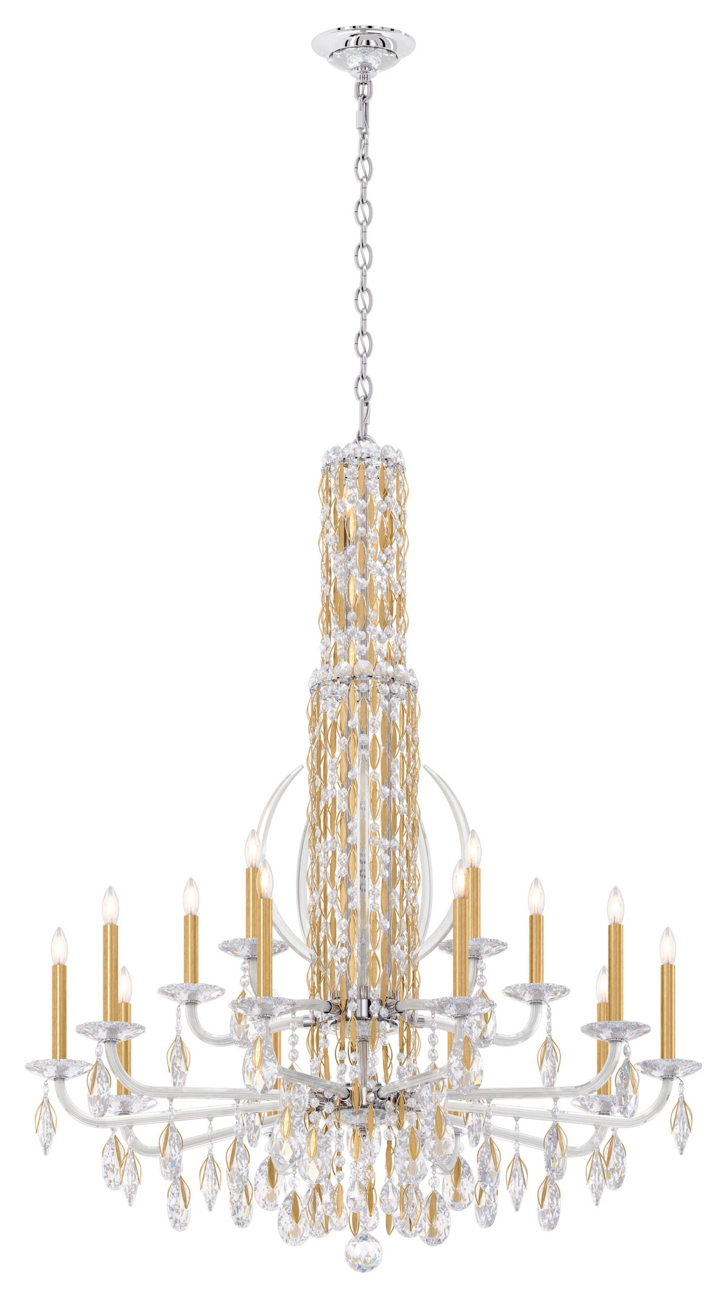 Schonbek Rs8415N-22H 17 Light Crystal Chandelier, Heirloom GoldBy Schonbek