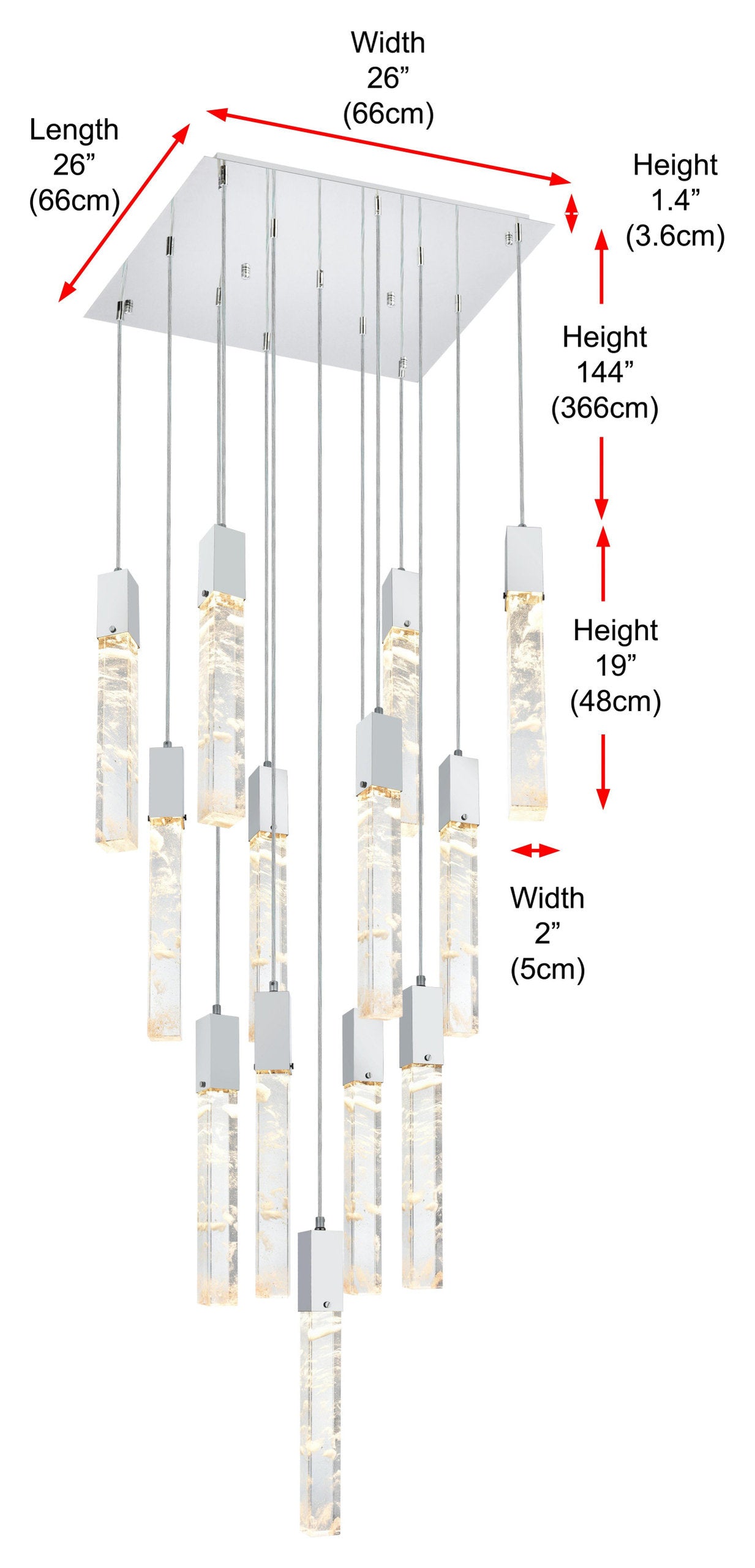 Home Living 26" Pendant, ChromeBy Home Living