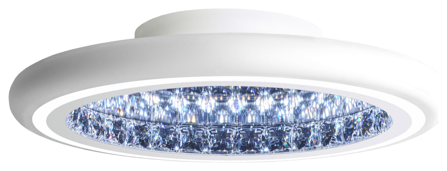 Schonbek Mfc221N-Wh1S 1 Light Crystal Semi-Flush, WhiteBy Schonbek