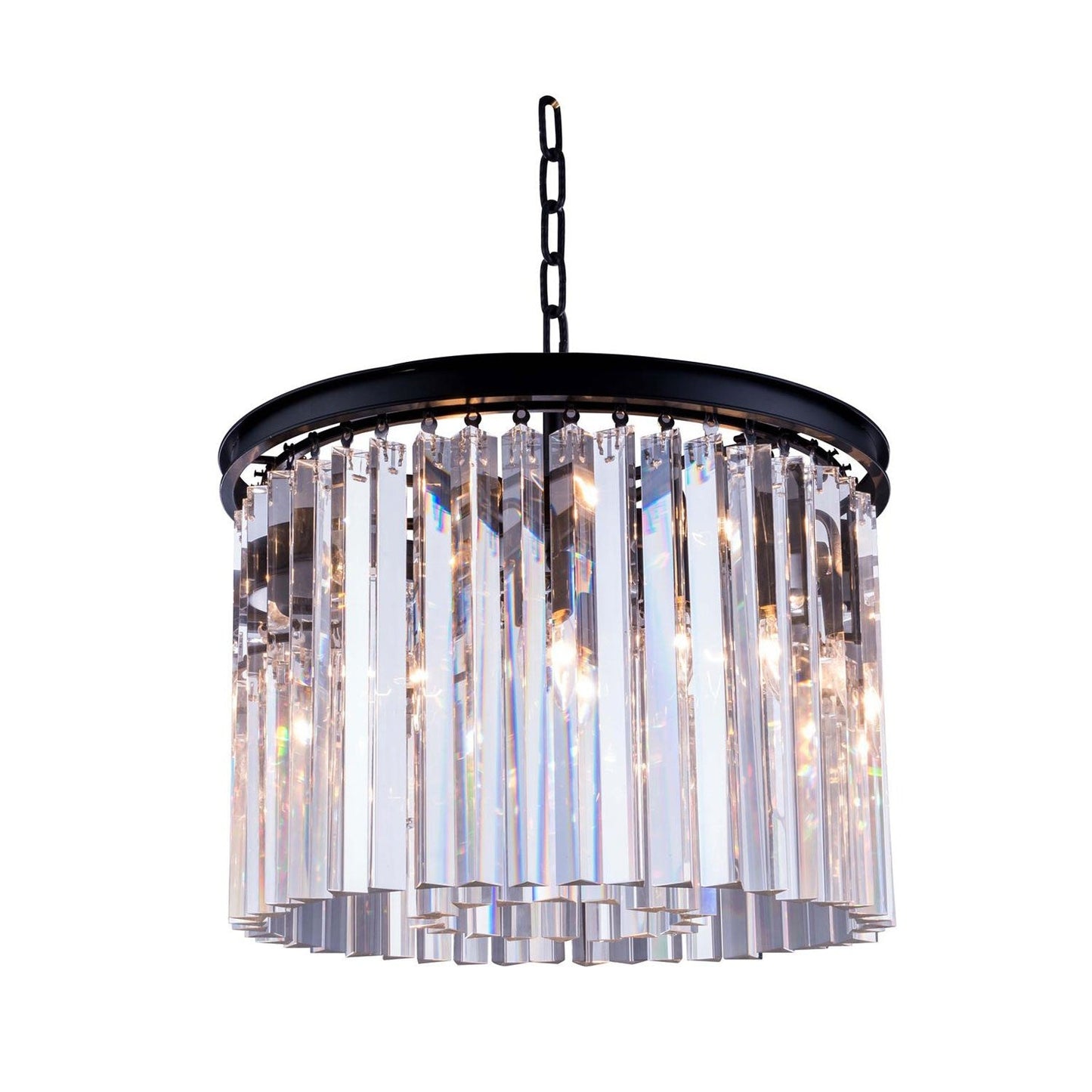 Sydney Mocha Brown Six-Light Pendant with Royal Cut Clear Crystals