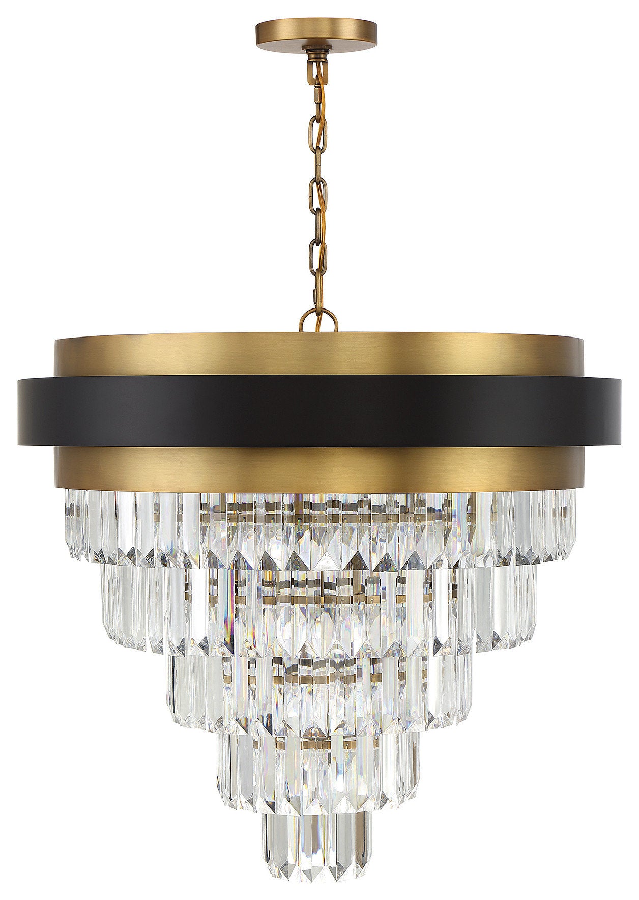 Marquise 9-Light Chandelier, Matte Black With Warm Brass AccentsBy Savoy House