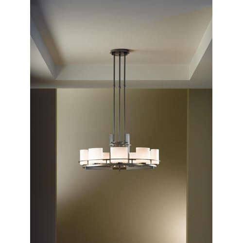 Ellipse Circular Burnished Steel Nine-Light Chandelier