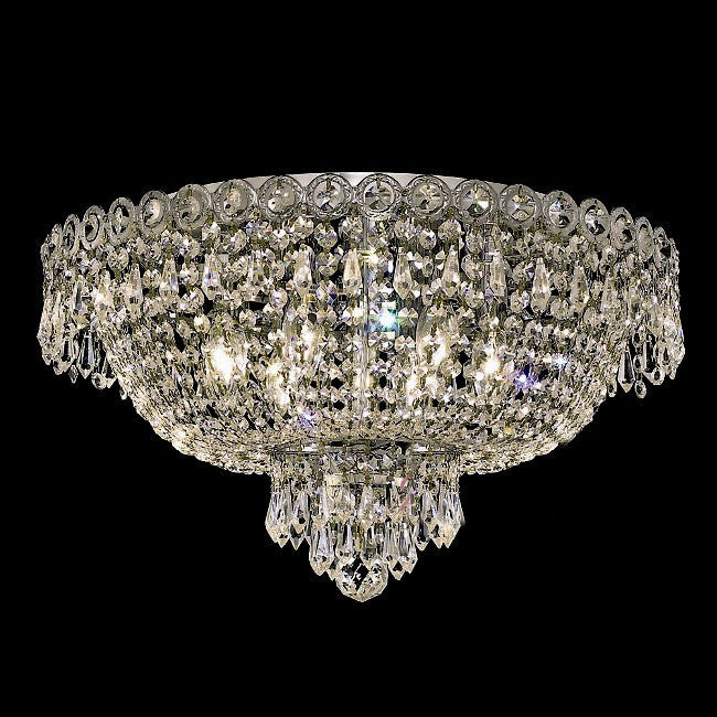 4 light crystal flush mount Chrome plated