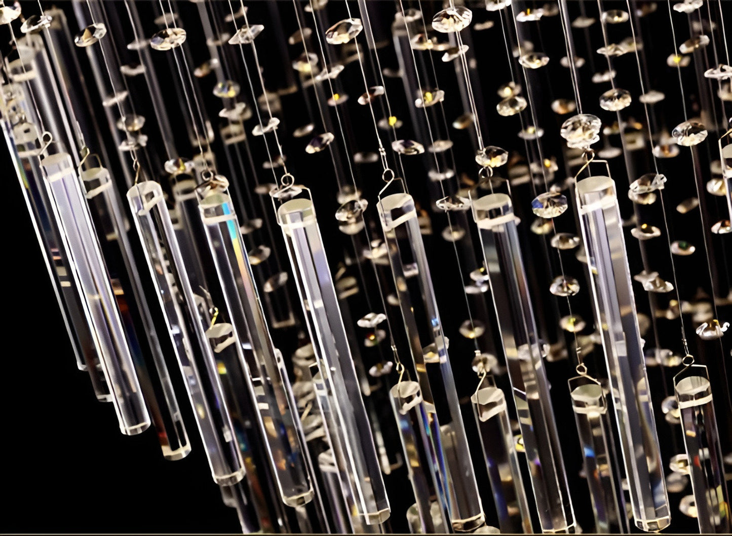 Levens | Exquisite Modern Flush Mount Crystal Chandelier, Dia39.4xh137.8" / Dia100xh350cm, Cool LightBy Miron Demid LLC