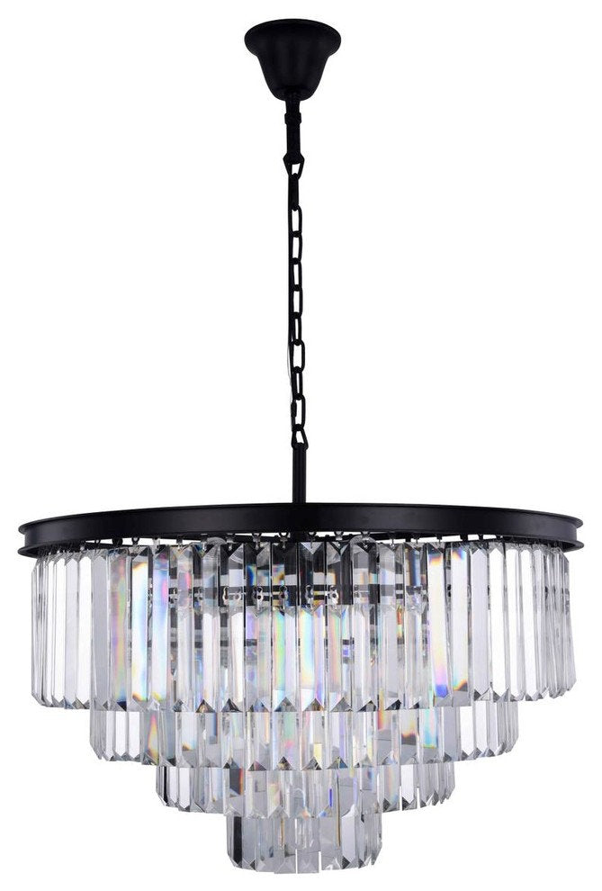 Elegant Sydney 17-Light Matte Black Chandelier, 1231D32MB/RCBy Elegant Furniture & Lighting