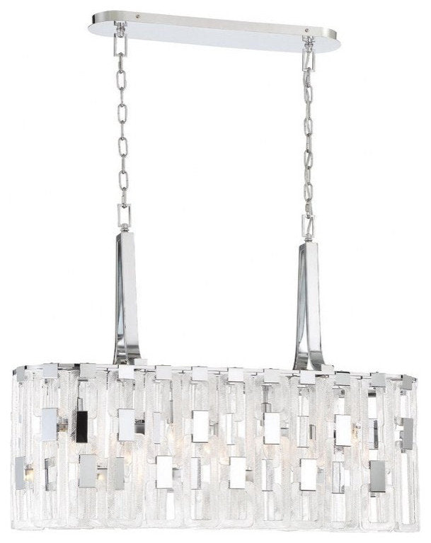 Transitional 7-Light Oval Chandelier Clear Glass - Oval Design - 28.75 x 11By Bailey Street Home