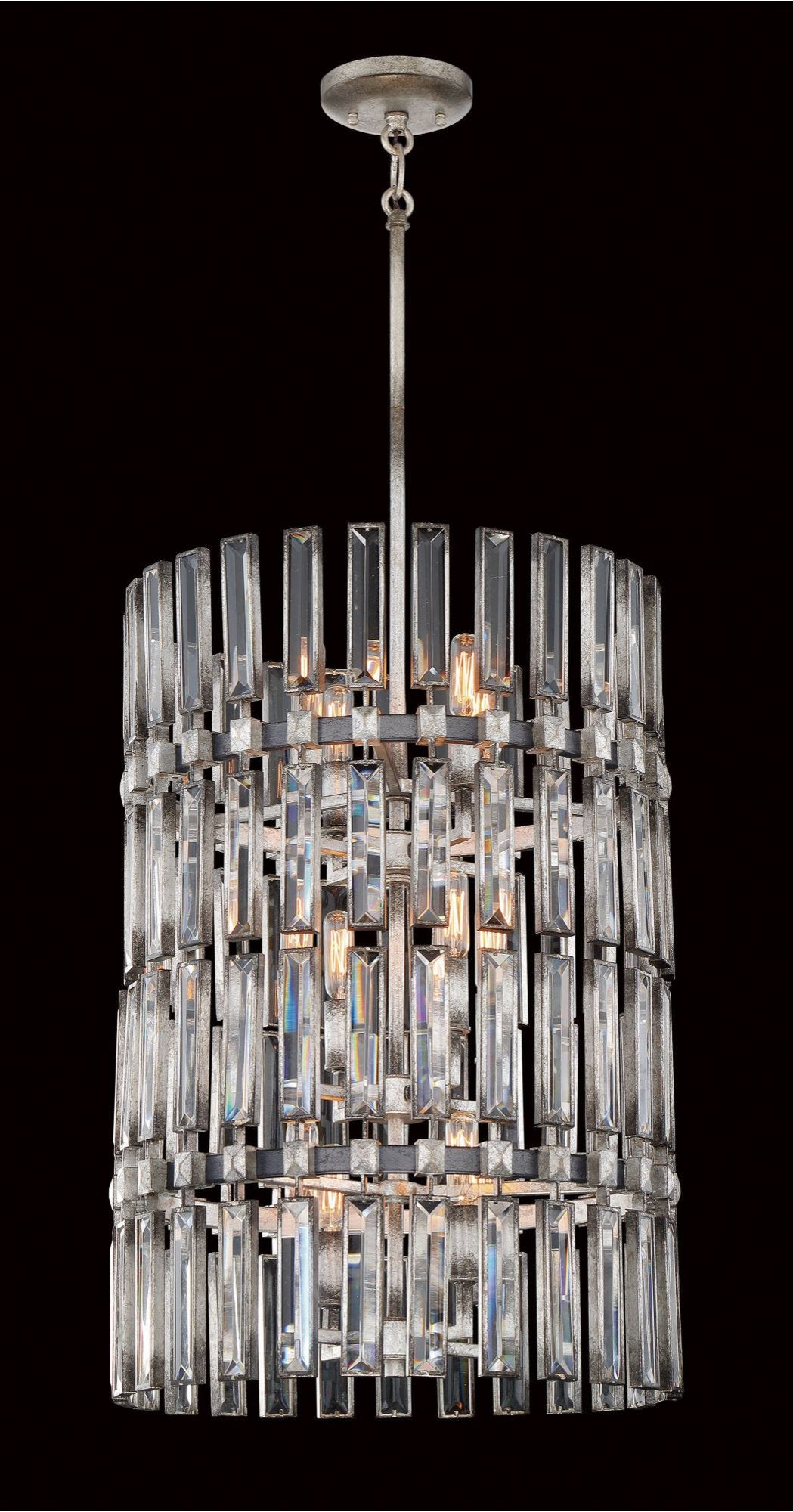 Metropolitan N7711 Belle Aurore 12 Light 17"W Crystal Drum - Shadow Silver LeafBy Minka Aire
