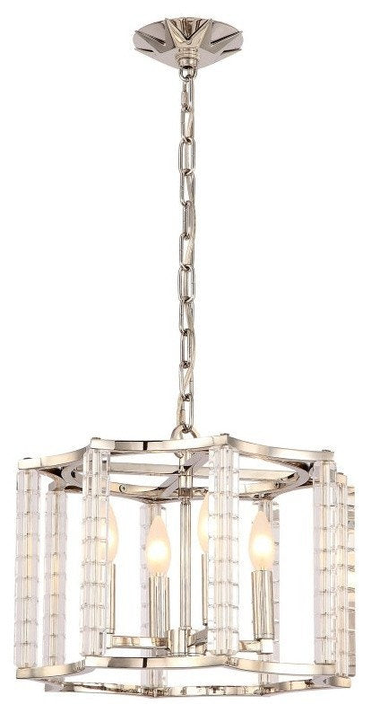 Crystorama 8854PN_CEILING Four Light Ceiling Mount Carson NickelBy Crystorama Lighting