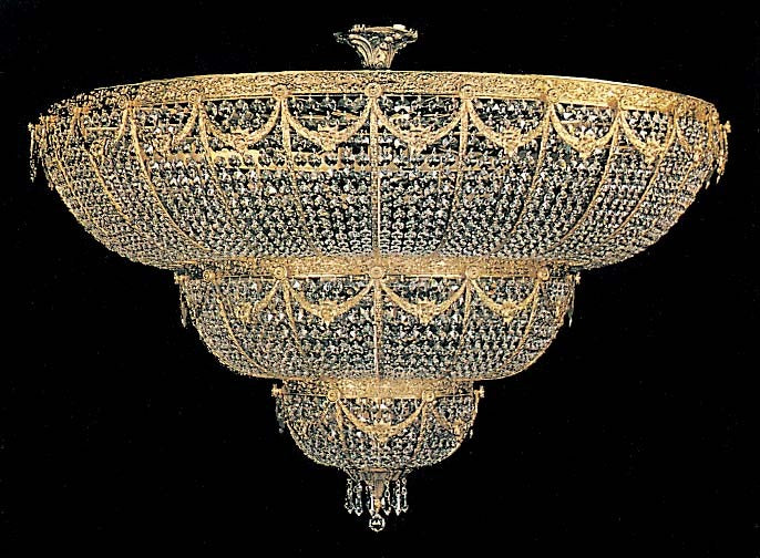 Entryway/ foyer crystal chandelier in gold plated finish