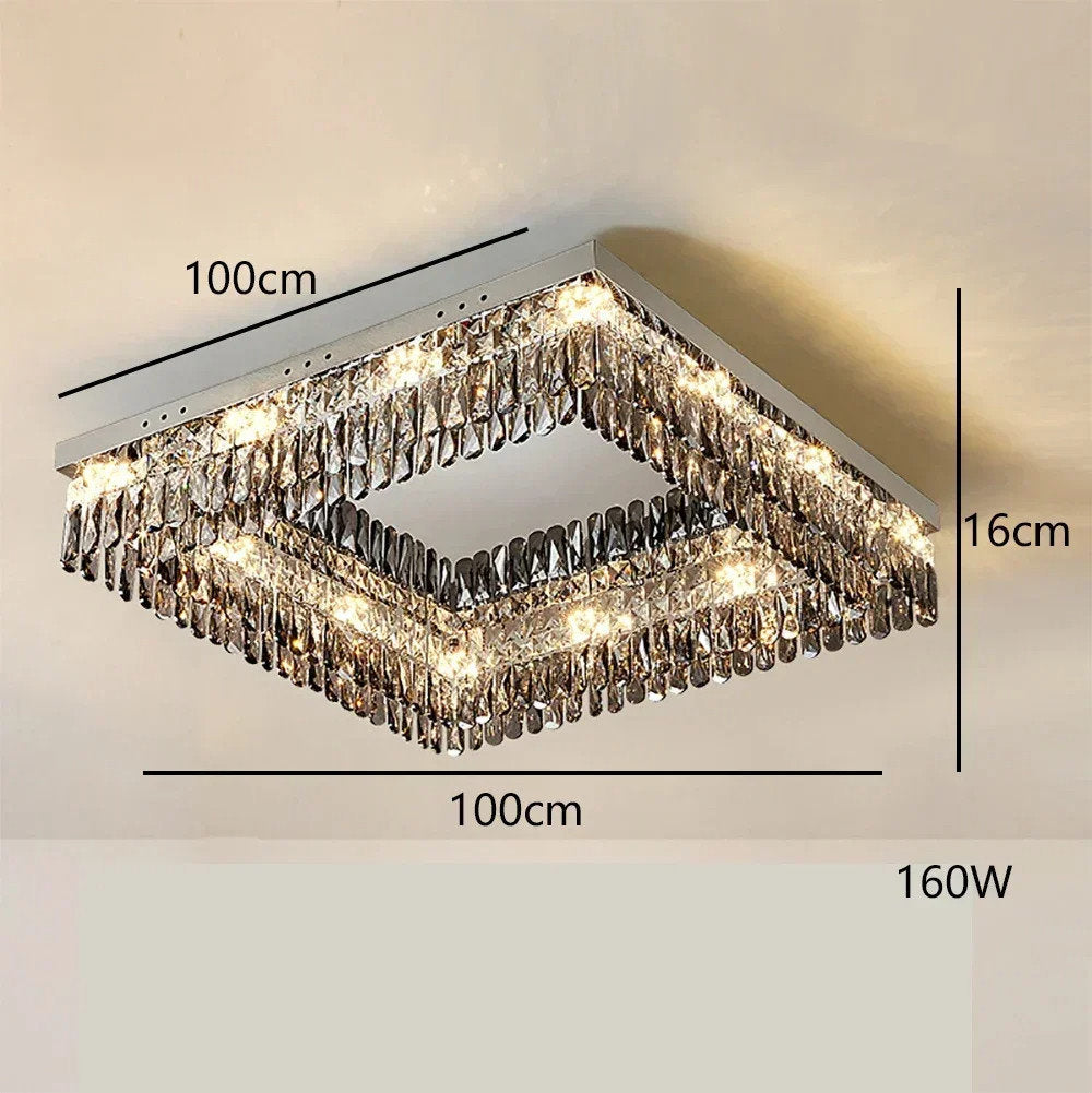 Giano Crystal Ceiling Light, 100cm/39"By MORSALE