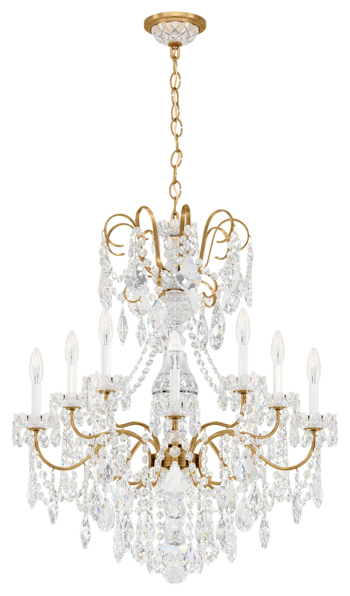 New Orleans 10 Light Chandelier Heirloom Gold Clear Heritage CrystalBy Schonbek
