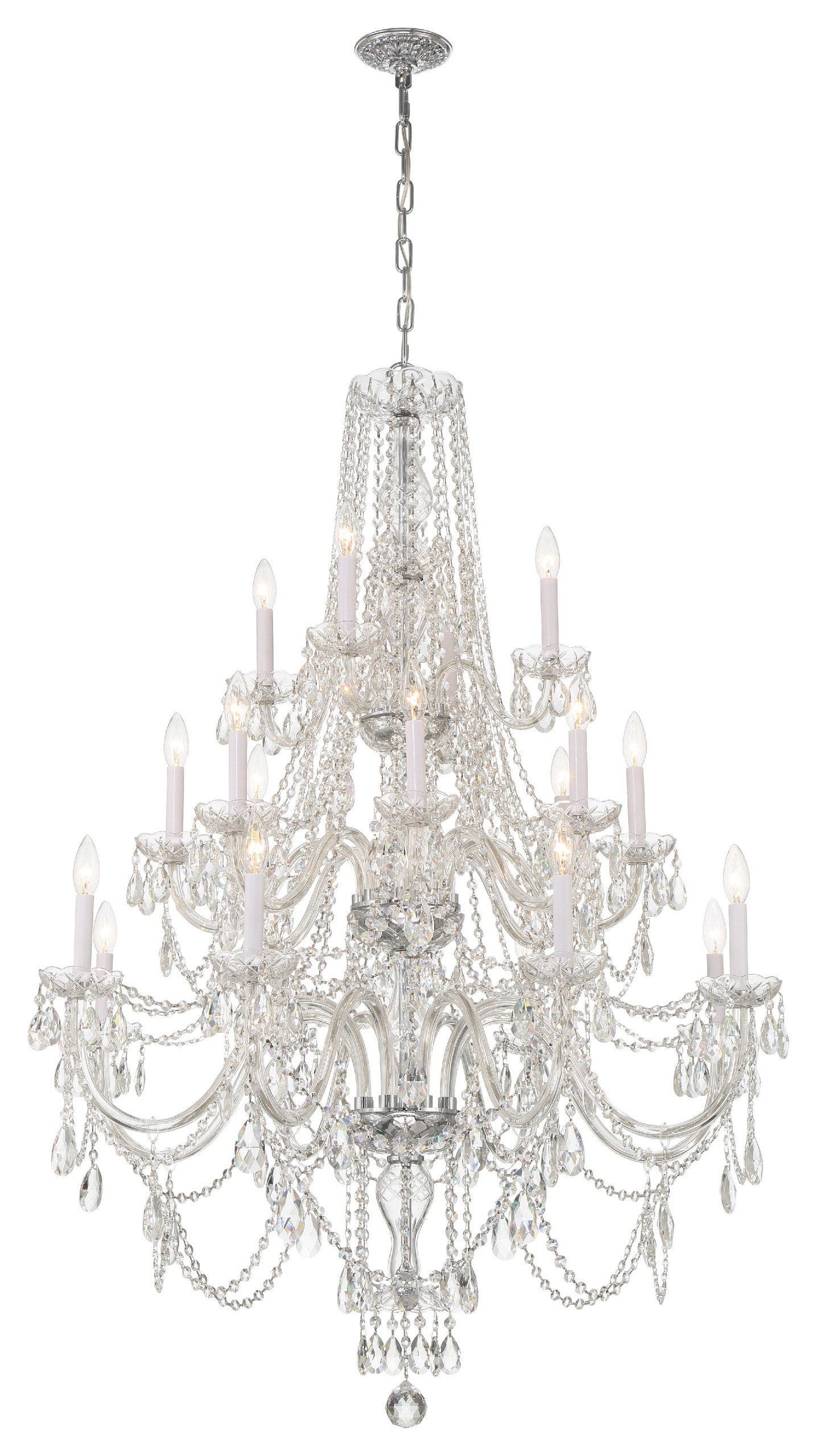 Crystorama 1157-CH-CL-MWP Traditional 20 Light Polished Chrome ChandelierBy Crystorama Lighting