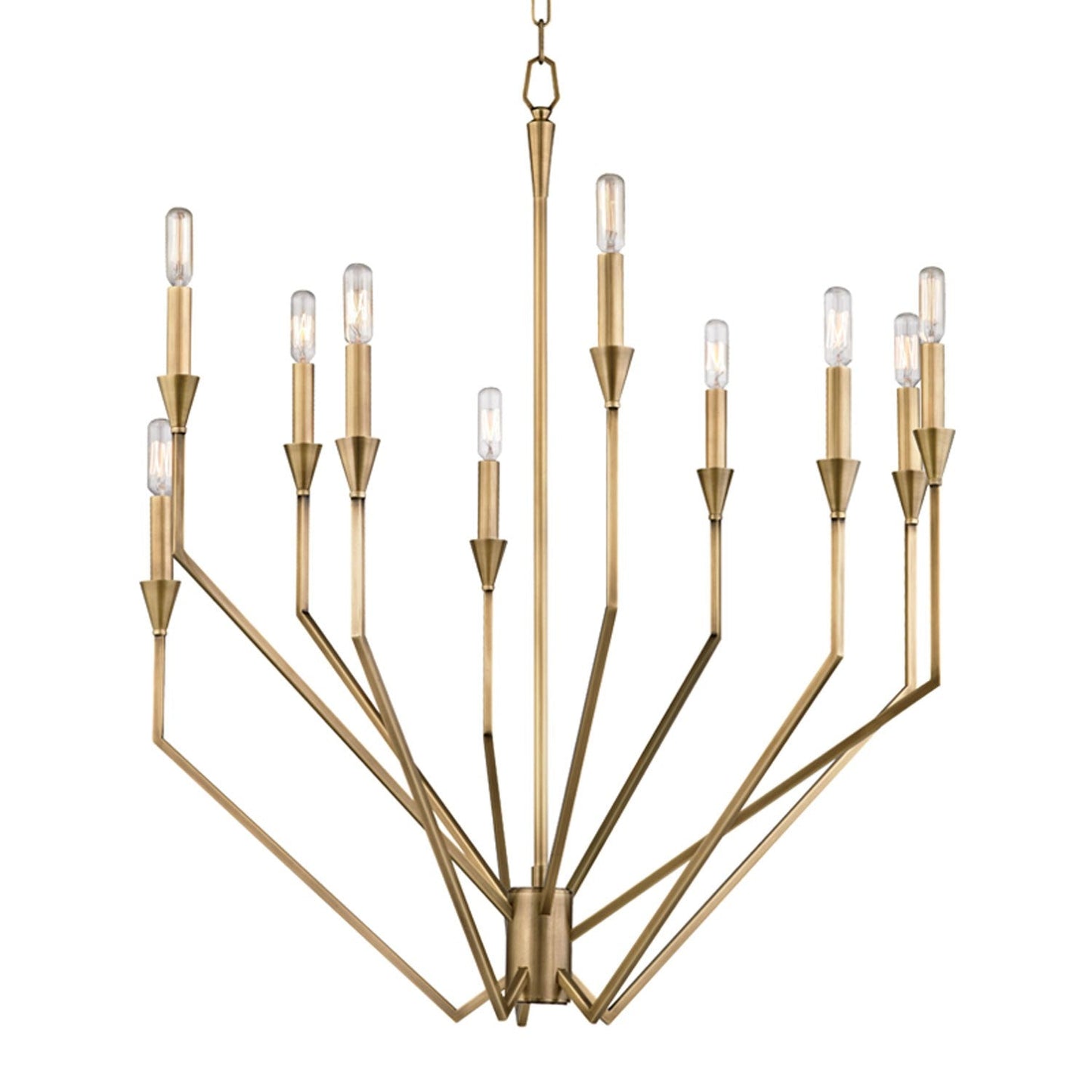 Archie Aged Brass Ten-Light Chandelier
