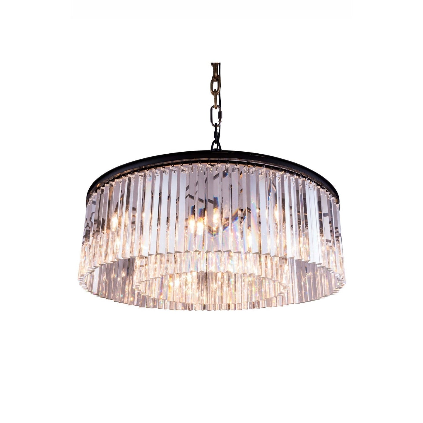 Sydney Mocha Brown Ten-Light Pendant with Royal Cut Clear Crystals