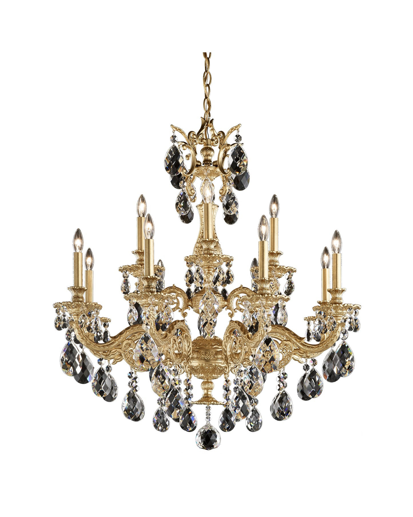 Milano 12 Light Chandelier Heirloom Gold Clear Optic CrystalBy Schonbek