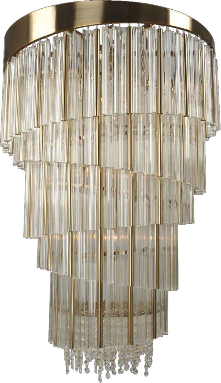 Espirali Convertible Pendant, Semi Flush Mount, Brushed Champagne Gold, 27By KALCO LIGHTING