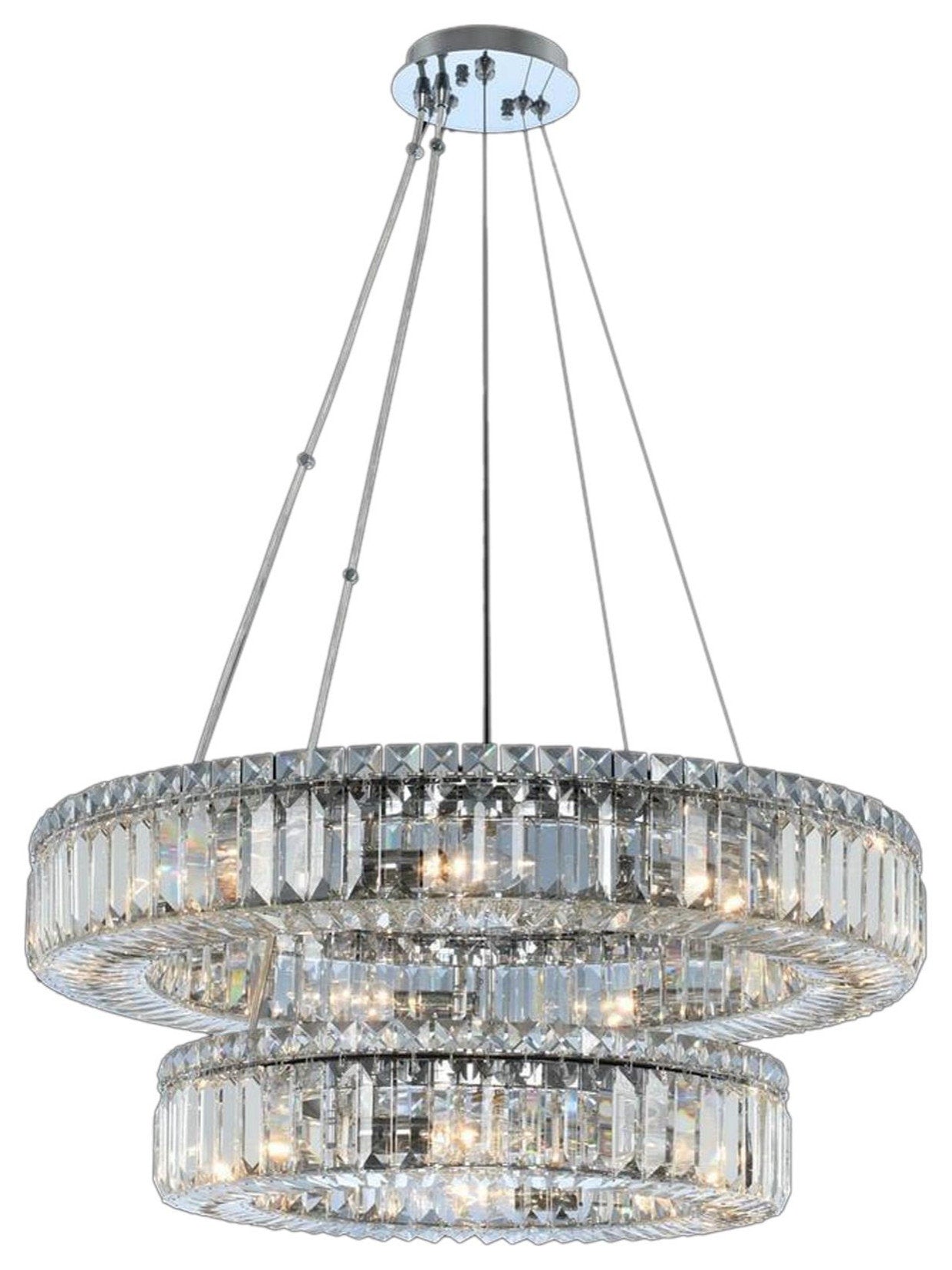 Pendant Kalco Rondelle Contemporary 2-Tier Round Tiered 15-LightBy KALCO LIGHTING