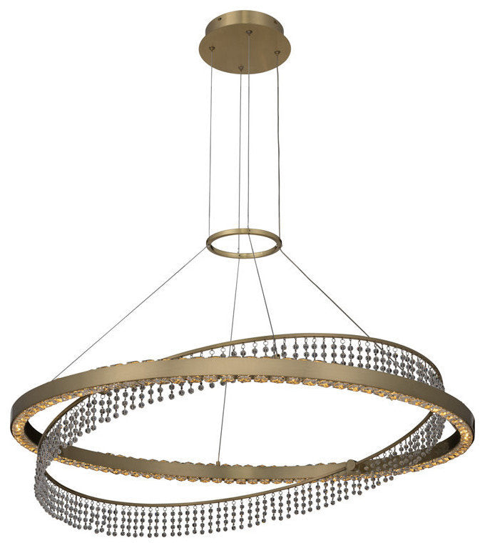 Allegri 036357-FR001 Saturno 36"W LED Ring Chandelier - Brushed BrassBy Allegri Crystal by Kalco Lighting