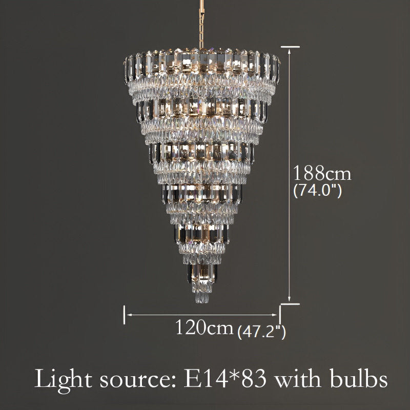 Voltri | Post-modern Grand Luxury Crystal Chandelier, Dia47.2"By Miron Demid LLC