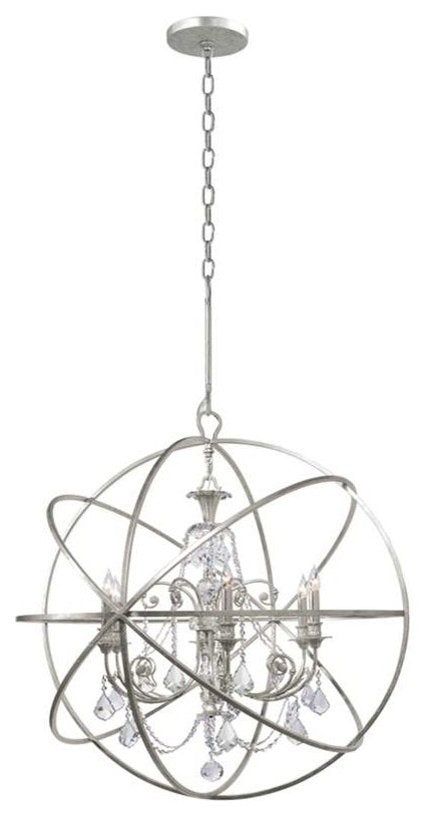 Crystorama Solaris Chandelier Wrought Iron Sphere Clear CrystalsBy Crystorama Lighting