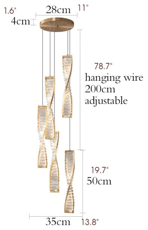MIRODEMI? San Bartolomeo al Mare | Modern Gold Crystal Chandelier for Bedroom, Gold, Dia13.7xh19.6", Cool LightBy Miron Demid LLC