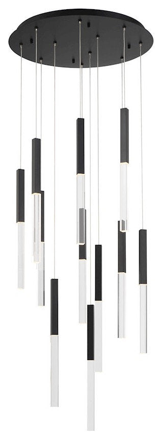Eurofase Benicio 11 Light Chandelier, Black/Clear/Rectangle - 46477-019By Eurofase Lighting