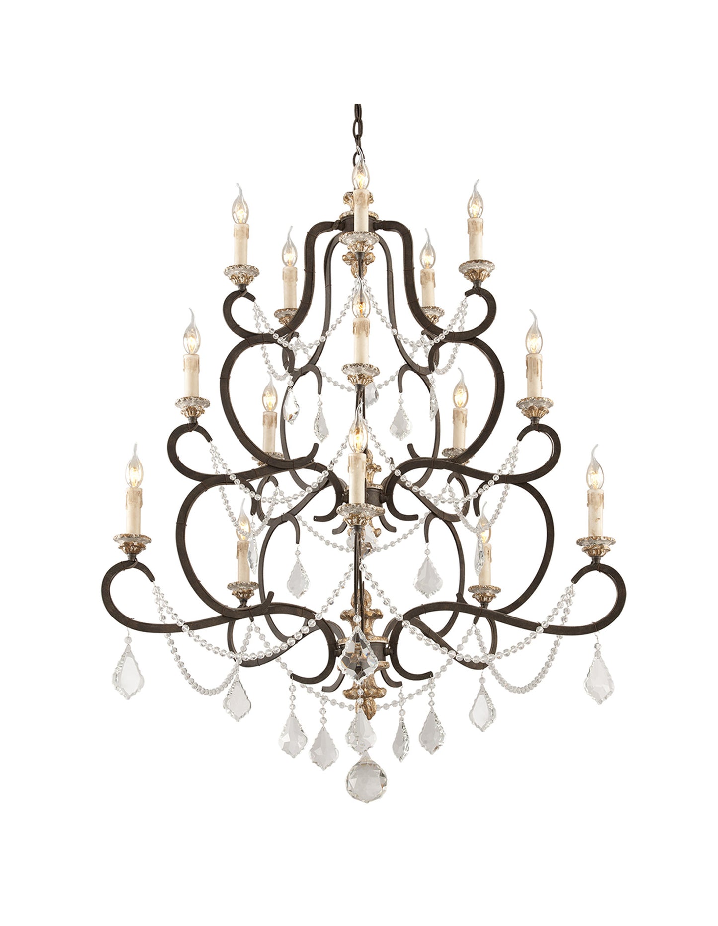 Bordeaux, 3-Tier Chandelier, Parisian Bronze FinishBy Troy Lighting