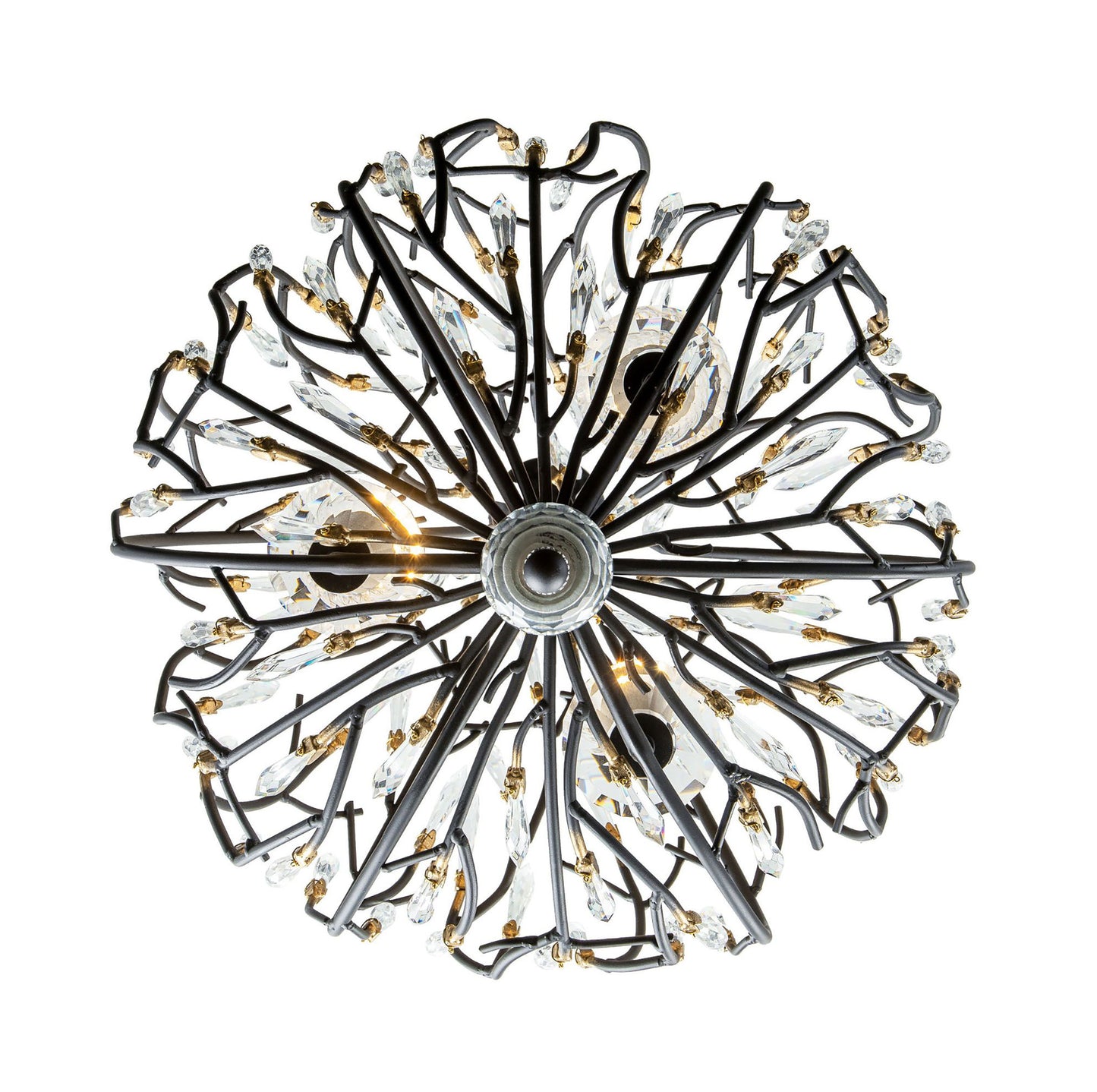 Bask 3-Lt Crystal Pendant - Matte Black/French GoldBy Varaluz