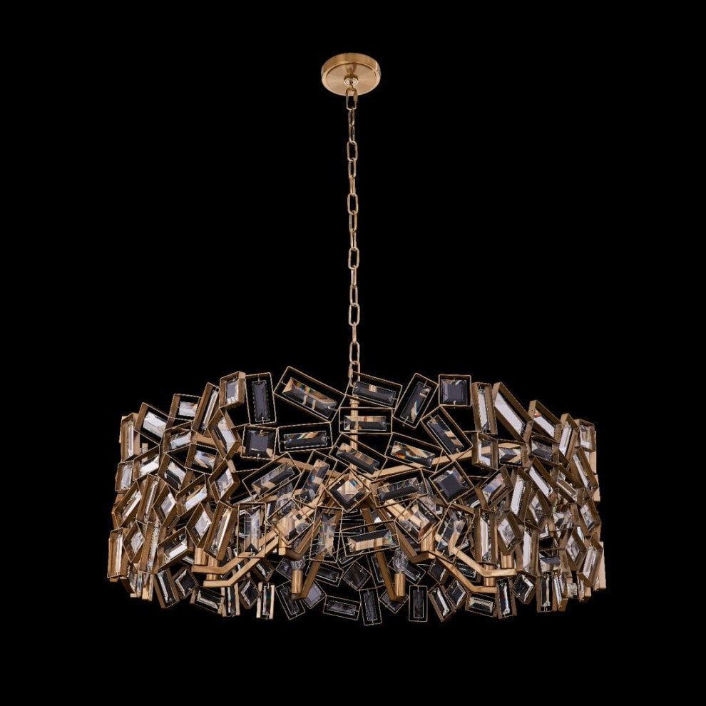 Winter Brass Eight Light Pendant from the Inclanta CollectionBy Allegri Crystal by Kalco Lighting