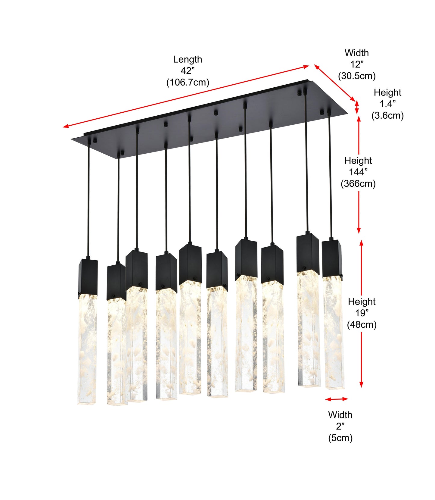 Home Living 42" Pendant, BlackBy Home Living