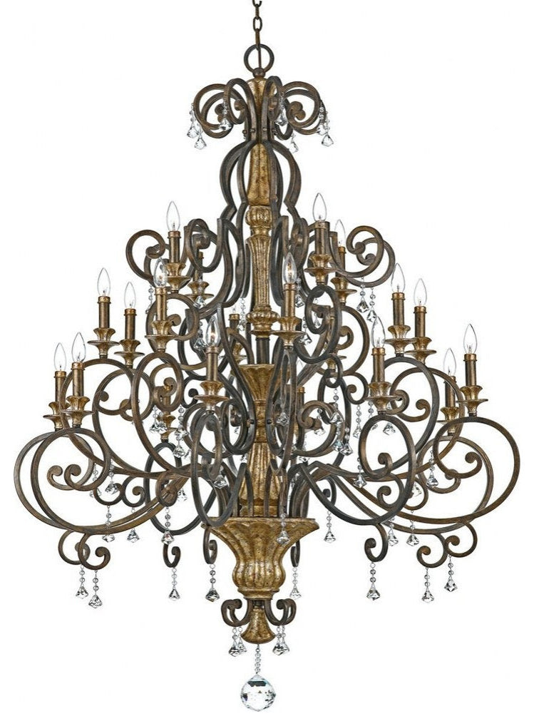 Traditional Twenty Light Chandelier in Heirloom Finish - ChandelierBy Bailey Street Home