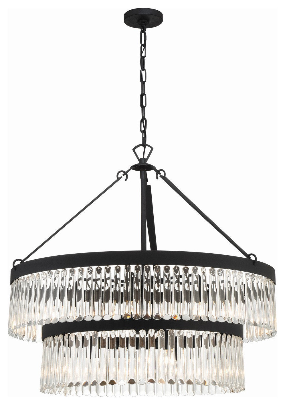Emory Nine Light Chandelier in Black ForgedBy Crystorama Lighting