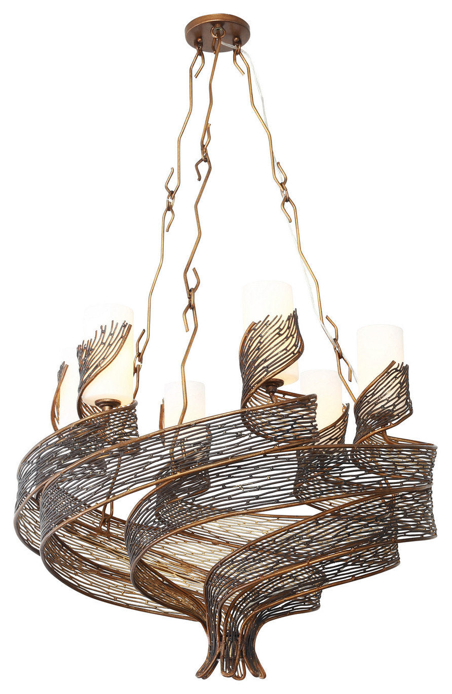 Varaluz 240C06HO 6-Light Chandelier Flow Hammered OreBy Varaluz