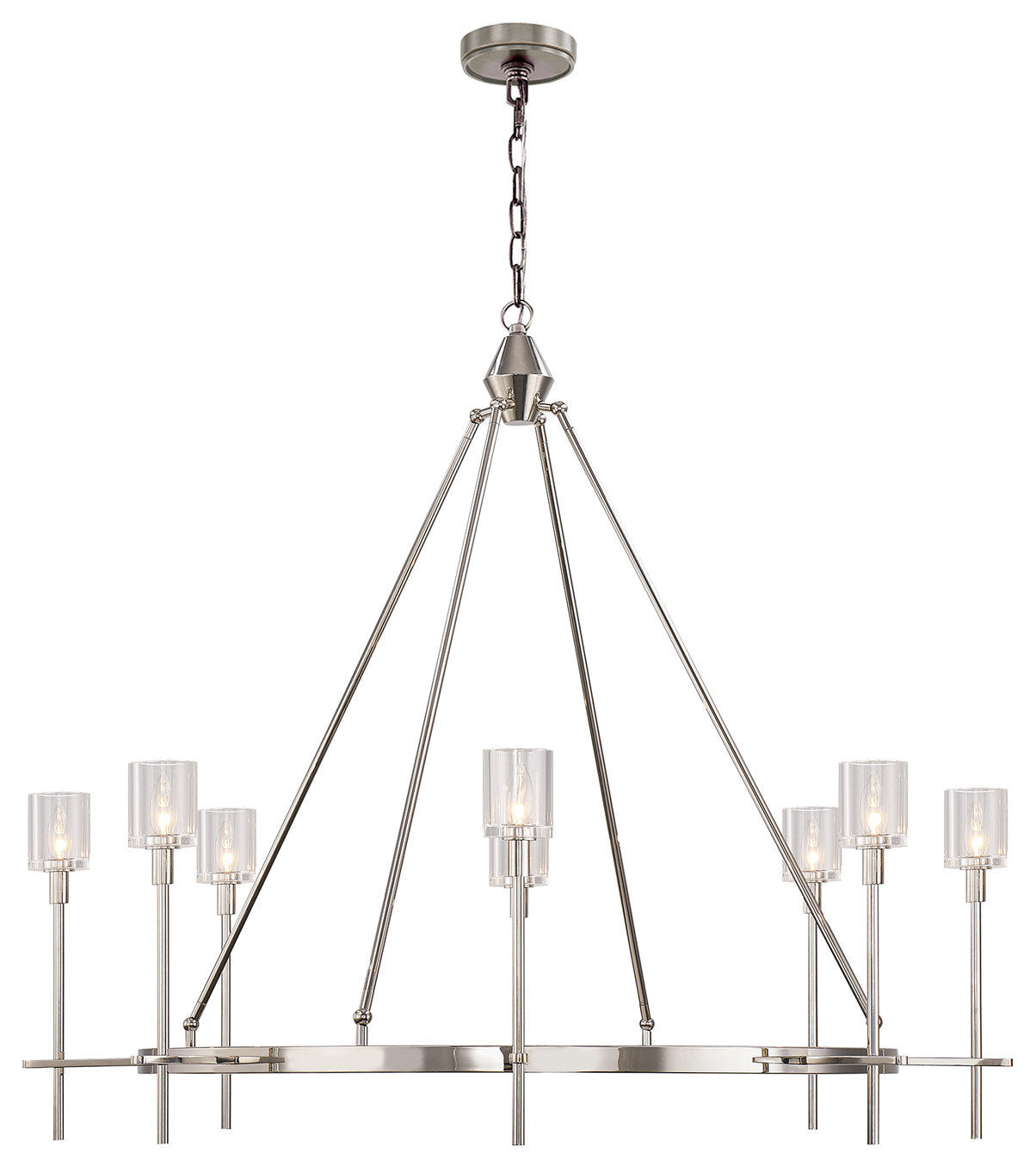 Salita Chandelier, Polished Nickel/Clear Crystal, 46"Dx41.25"HBy Kuzco Lighting LLC