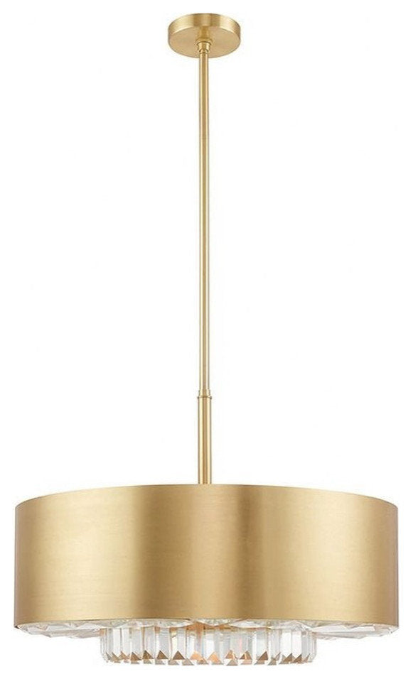 6 Light Pendant in Glam Style - 24 Inches wide by 25 Inches high-Satin BrassBy Bailey Street Home