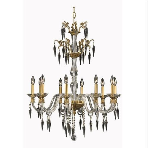 Gold 10-Light Chandelier with Swarovski Elements Crystal