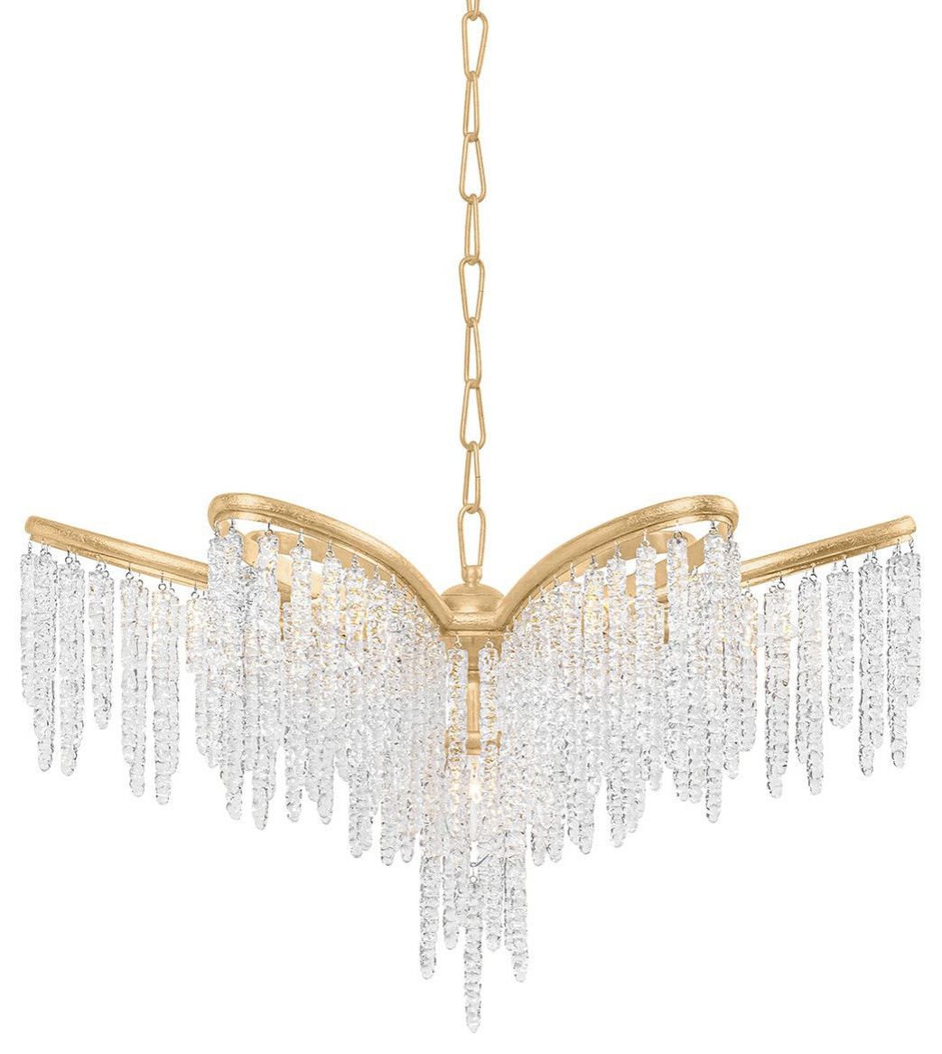Pandora Seven Light Chandelier, Gold LeafBy Corbett Lighting