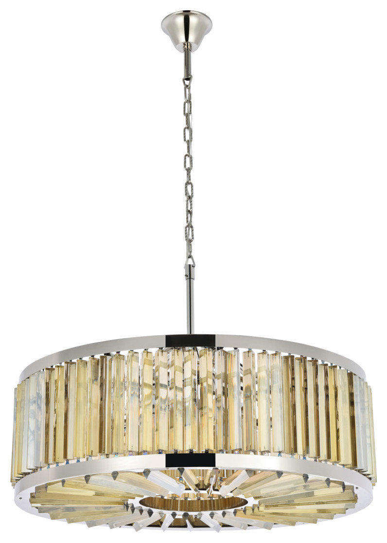Elegant Lighting 1203D35-GT/RC Chelsea 10 Light 36"W Crystal Drum - PolishedBy Elegant Furniture & Lighting
