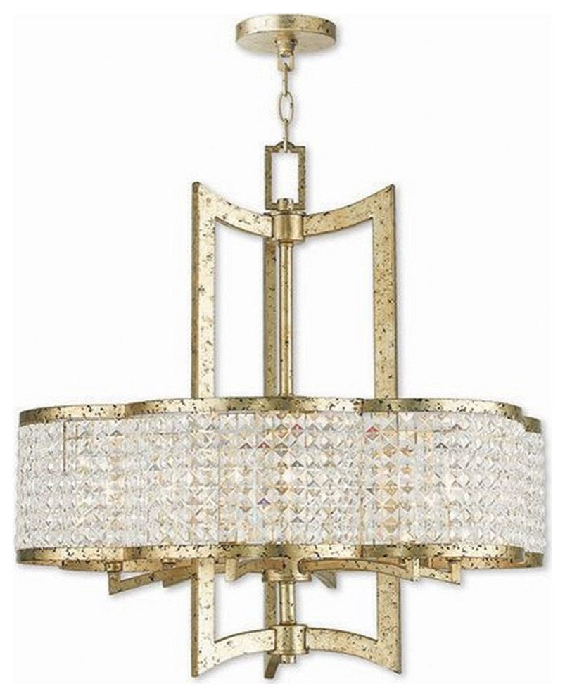Traditional Six Light Chandelier-Winter Gold Finish - ChandelierBy Bailey Street Home