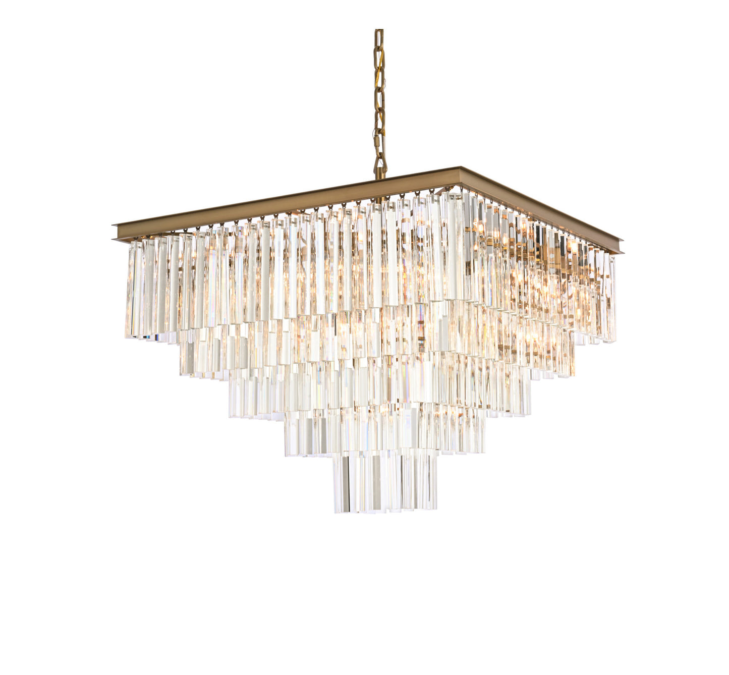 Elegant Lighting 1201S34 Sydney 21 Light 34"W Crystal Waterfall - PolishedBy Elegant Furniture & Lighting
