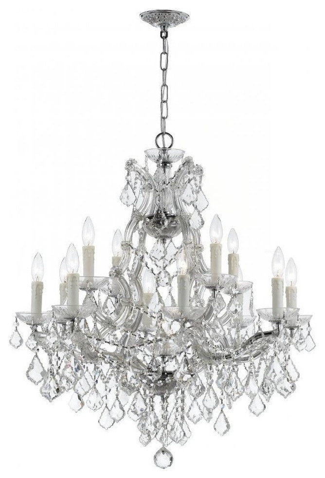 Maria Theresa 13 Light Chandelier, Polished Chrome, Clear Swarovski StrassBy Crystorama Lighting