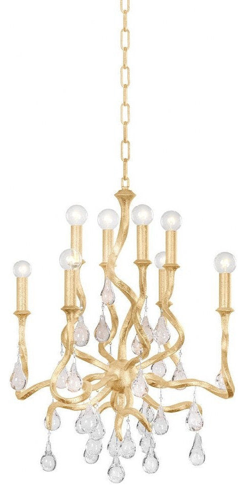 8 Light Chandelier-27.25 Inches Tall and 22 Inches Wide-Gold Leaf FinishBy Bailey Street Home