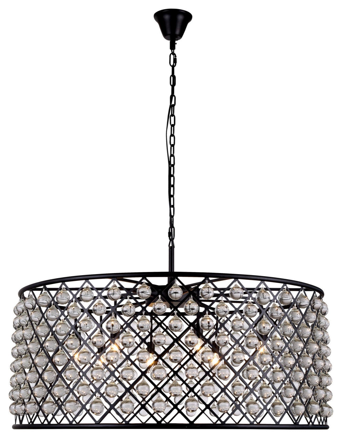 Elegant Lighting 1213G43/RC Madison 10 Light 44"W Crystal Drum - PolishedBy Elegant Furniture & Lighting